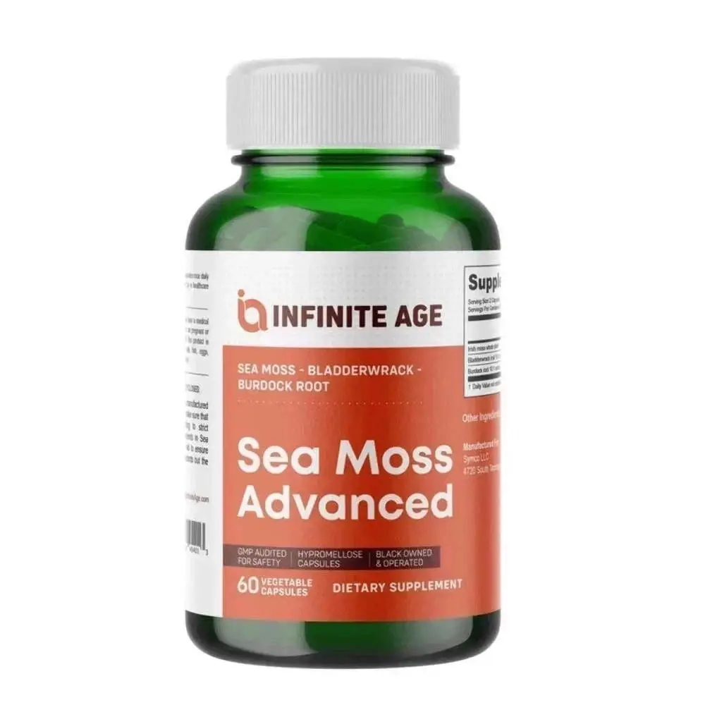 Sea Moss Advanced Superfood Capsules, 60 Count - High-Potency, Vegan, Made in The USA - Irish Seamoss, Bladderwrack, Burdock Root - Overall Health, Immunity Support