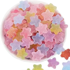 60pcs Slime Charms Mixed Candy Resin Charms Star Cabochon Mini Candy Model Clay Polymer Slime Beads for DIY Earrings, Pendant Decoration Accessories (Small Star)