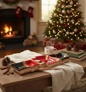 Nutcracker Plate with Wood Board - Holiday Decor