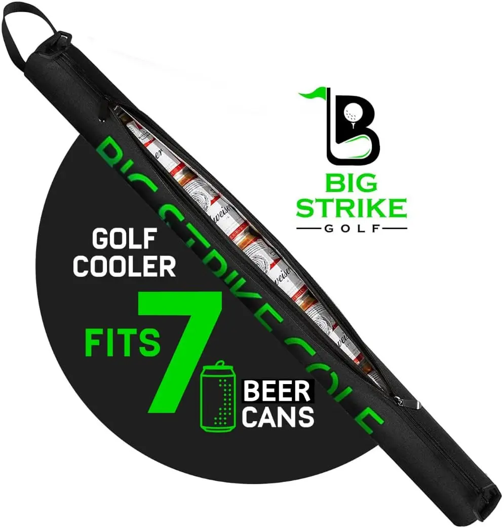 Big Strike Golf Cooler Sleeve in Emerland Green Fits Most Bags Holds 7 Cans Portable Design for Ideal Temperature Essential Golf Accessory