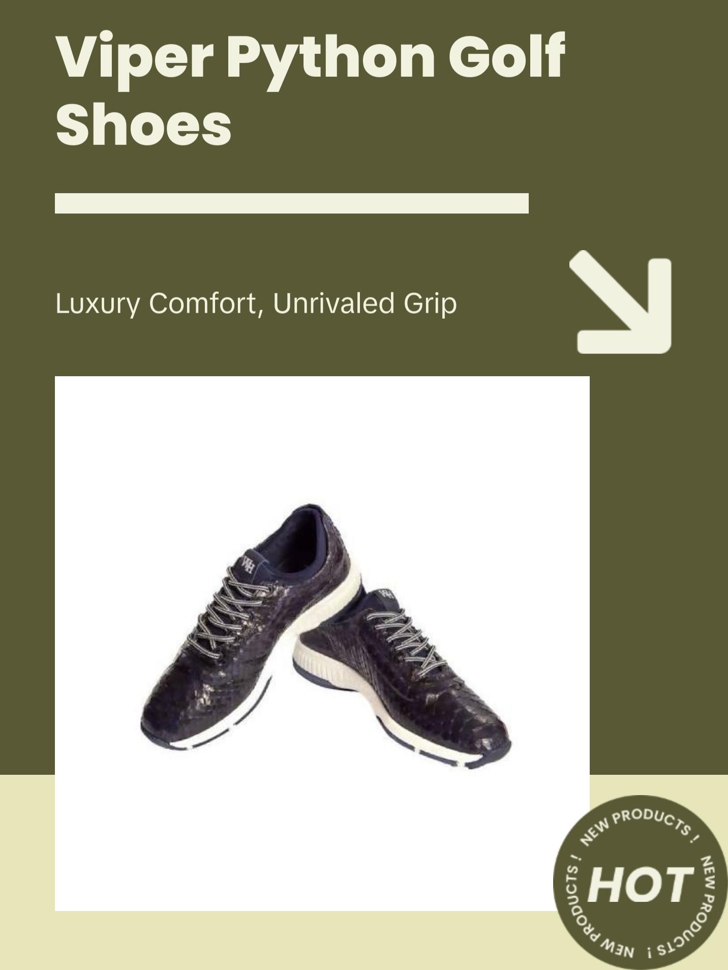 W&H Men's Viper Python Golf Shoes in Navy