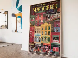 The New Yorker Vintage Cover Poster | 1944 Retro Cityscape Illustration | Nostalgic Urban Scene Wall Art