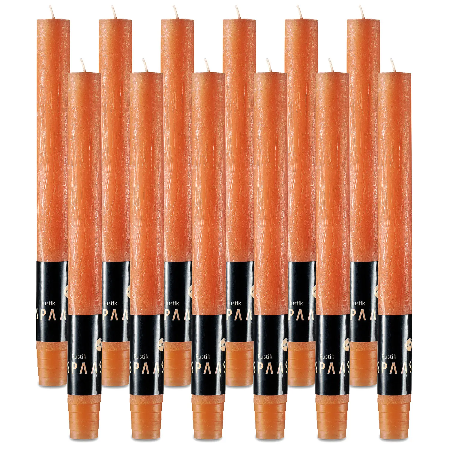 Rustic Orange Candlesticks - 12 Pack - 10" Unscented Orange Candles for Halloween, Home Decoration, Table Candles, Party, Weddings, and Holiday