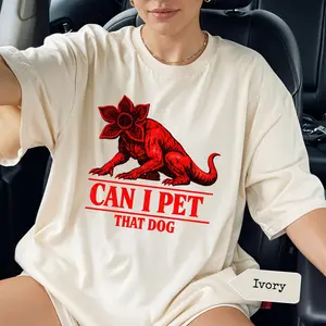 Can I Pet That Dog Demogorgon Devil Shirt, Comfort Colors Funny Upside Down Dog Lover T-Shirt, Stranger Dogs Tee,