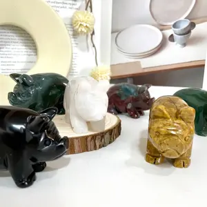 1 Count Different Maerail Pig Crystal Clear Quartz Obsidian Ocean Jasper Green Aventurine From IG Crystal