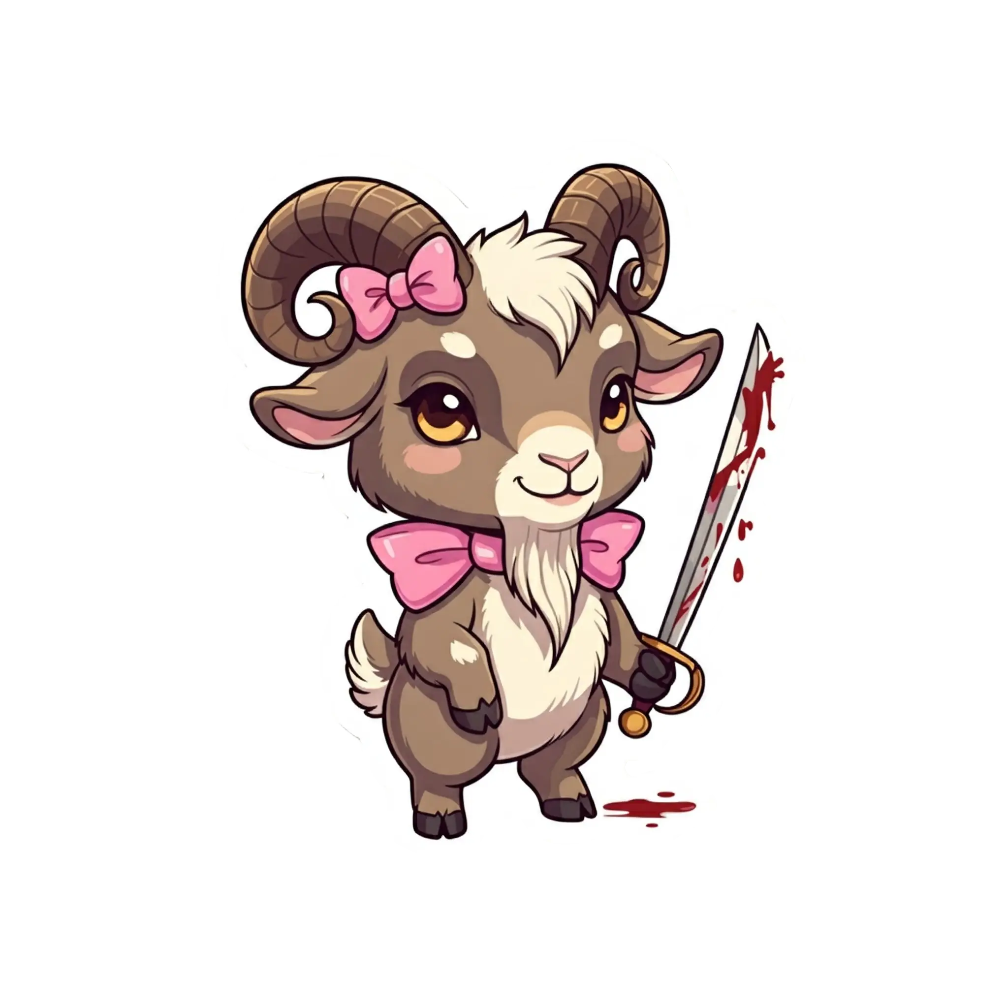 An Adorable Gorehorn Goat 2 Sticker.