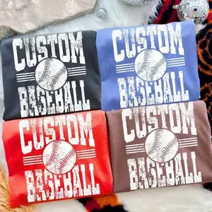 Custom Baseball Youth or Women's Comfort Colors T-Shirt, Custom Mascot, Baseball Shirt