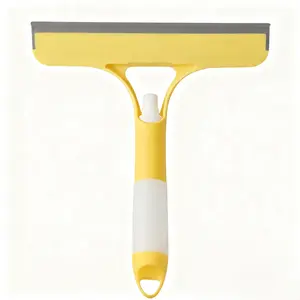 3 in 1 Window Cleaning Scraper Squeegee and Scrubber with Spray Squeegee for Shower Glass Spray Function All-Purpose Spray Function with Ergonomic Handle - Household Items Wipe Mirrors