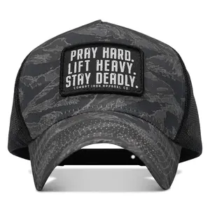 Pray Hard. Lift Heavy. Stay Deadly. Patch Five Panel Breacher Snapback Hat
