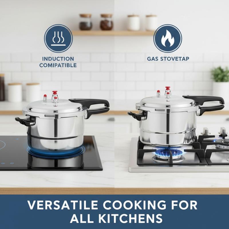 Barton 9.5 Quart Stainless Steel Pressure Cooker Multi-Function Stovetop Canner for Fast Cooking & Steam Cooking Simultaneously Ideal for Family Dinners Camping Trips & Outdoor Fun