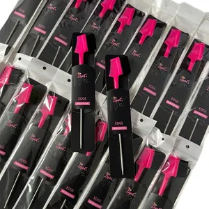 Custom Edge Brush - Black Brush with Pink Handle, Ideal for Various Hair Care Needs