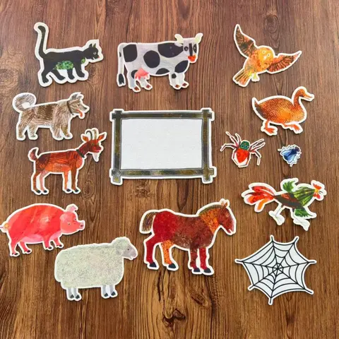 14pcs/set, The very busy spider pre-cut, felt board kit, DIY Kit, interactive props, nursery, story time