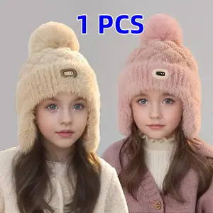 Winter Ear Protection Hat, Casual Warm Pullover Cap, Warm Beanie Hat for Outdoor Skiing, Suitable for Boys & Girls Aged 5-10 Years Old