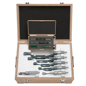 Mitutoyo 103-907-40 0-6 in. Range-6 Mics & 5 Standard Micrometer Set, Tool Box, Scale, Hardware