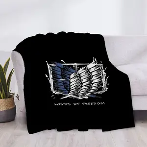 Attack on Titan Anime Flannel Throw Blanket Soft Fluffy Cozy Microfiber Blanket For Couch Sofa Bed Halloween Home Decor Gift For Anime Fans