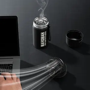 HandFan Bottle 12 OZ for Kids Stainless Steel Water Bottle with Mini Fan, Straw, BPA Free, 2600mAh Battery, Keeps Water Cool for 6 Hours, Great for Hiking and Camping Gift for Travel Amusement Park