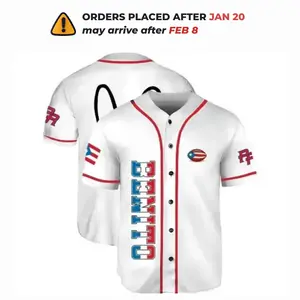 Benito 94 White Sign Baseball Jersey, Unisex Half Time Show Jersey for Men and Women