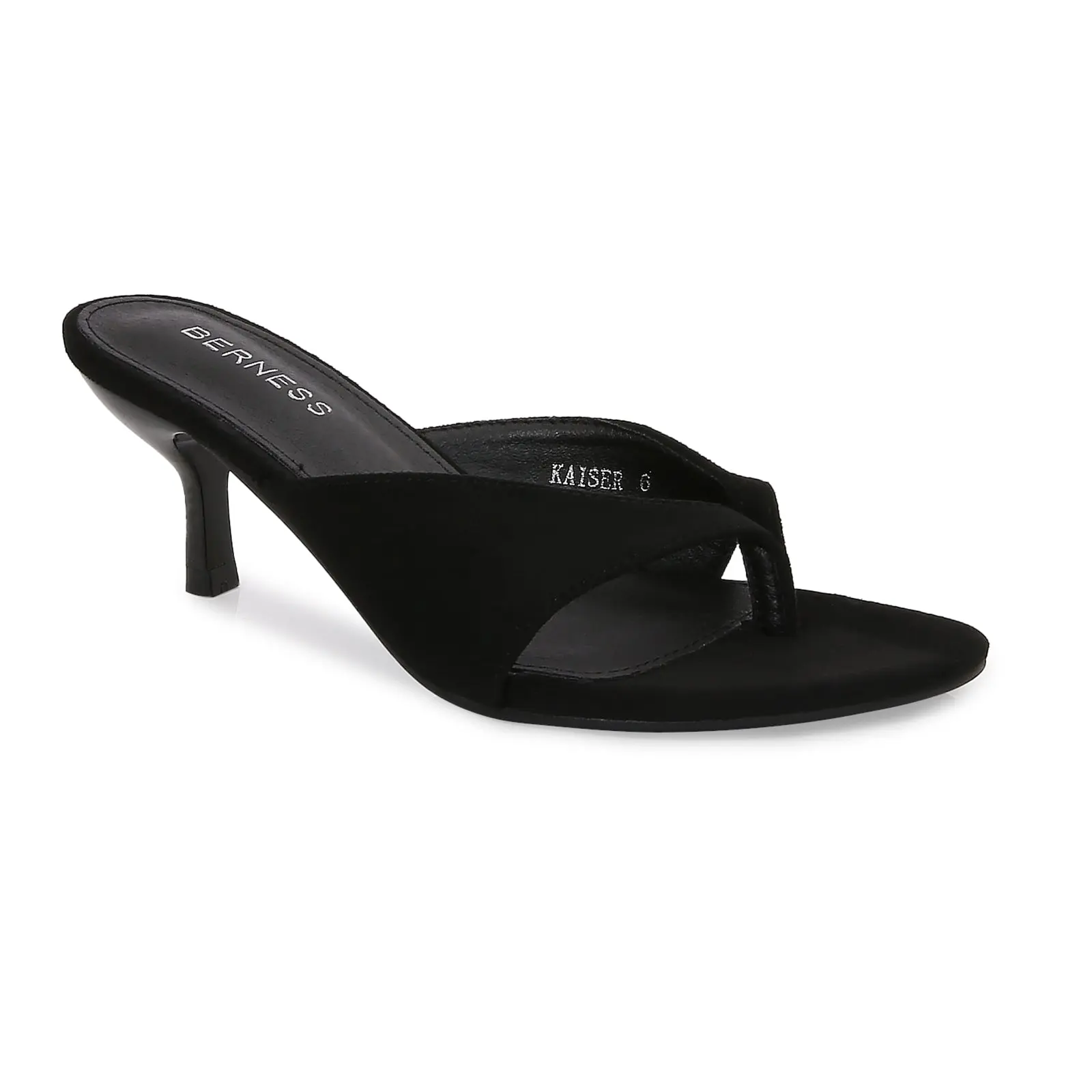 BERNESS Kaiser Minimalist Thong Mules, Women's Faux Suede Slip-On Footwear with a Cushioned Memory Foam Insole for All-Day Wear