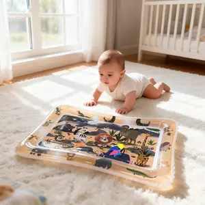 Inflatable Splash Pad, Baby Water Play PVC Mat, Ocean Fish Crawling Mat, Infant Splash Pad, Cool Mat for Kids, Splashing