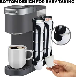K Cup Holder for Keurig: Coffee Pod Holders for Counter Small Space - Kcup holders for Wall Mount, Halloween Gifts, Christmas Decor, Black