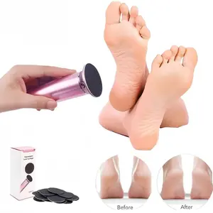 Electric Foot Callus Remover, Speed Adjustable Professional Pedicure Machine with 60 PCS Replacement Sandpaper Disks & Brush for Dry, Dead, Hard, Cracked Skin & Calluses Pink Aluminium Manicure Nail Nail Care   Salon Daily Plug  Cutics Lightweight