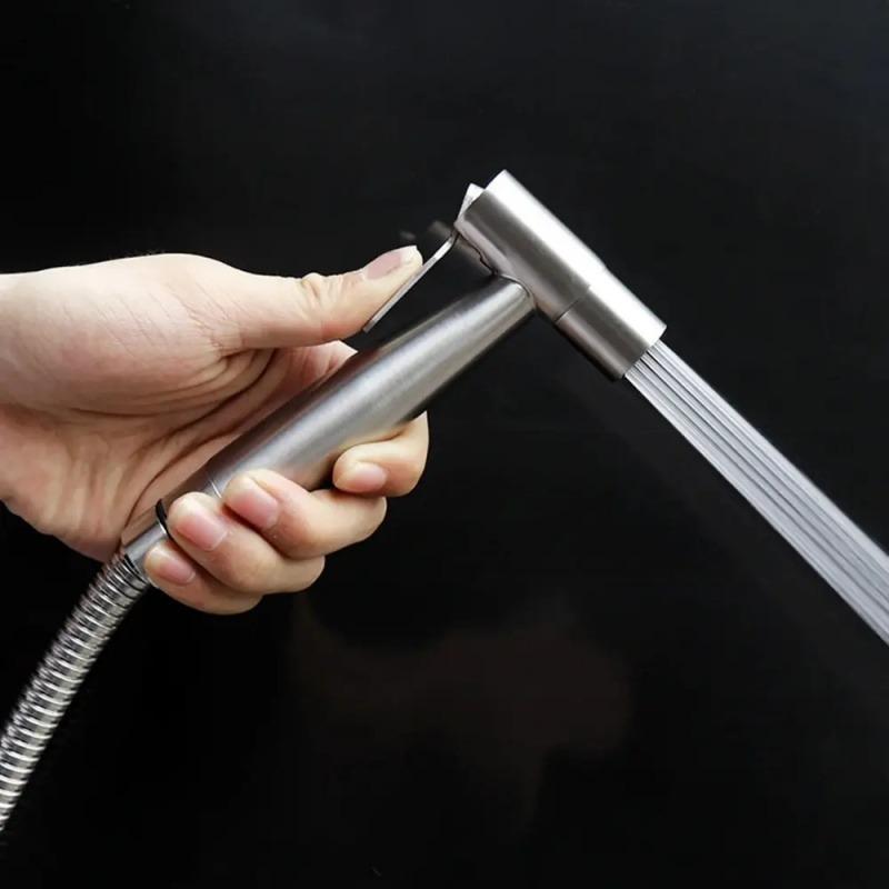Bidet Sprayer – Handheld Jet Spray for Attachment Toilet, Adjustable Water Pressure Toilet Muslim Shower Easy to Install - Stainless Steel, with Bidet Hose for Feminine Wash（1）