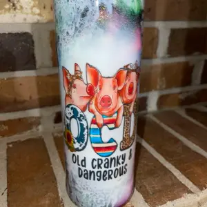 Pig OCD Old, Cranky and Dangerous custom tumbler Cup Portable Drinkware Water Bottles