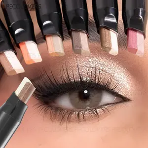 1PC Two-color Gradient Eyeshadow Pencil, Eye Brightening, Metallic Glitter, Lazy Eyeshadow, One Touch Setting, Eyeshadow Stick, Glitter Shimmer Eyeshadow