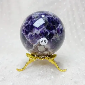 Dream Amethyst Ball Polished Massage Sphere Ball Reiki Healing Stone Crafts Room Decor Crystal Sphere