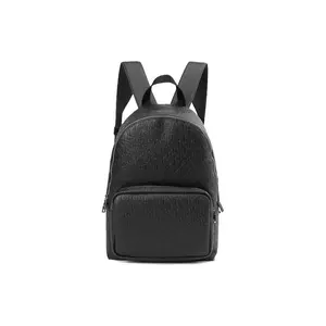 Calvin Klein CK Large Capacity Embossed Business Commuter Polyurethane Backpack For Men In Black