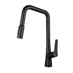 ​​Matte Black Professional Kitchen Faucet 3 Function 360 Sprayer One Touch Switching FastConnect​