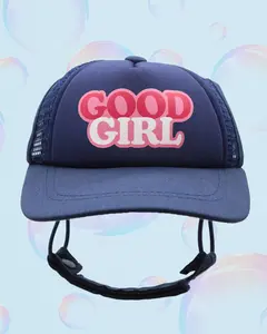 PupLid Good Girl Bubble Text Pink Trucker Hat for Dogs | Outfits Outdoor DogAccessories