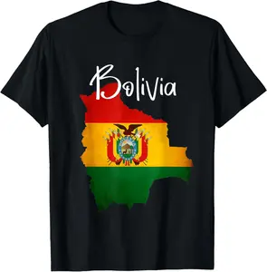 100%cotton Bolivia Flag tshirt, Bolivian flag, Bolivia shirts for women T-Shirt
