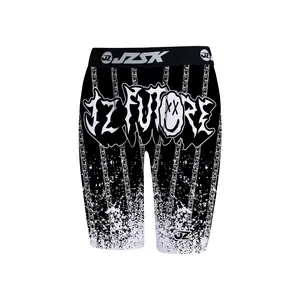 JZ Chain Graphic Compression Boxer Brief 2.0 - Men’s Athletic Performance Tights, 7” Inseam High-Stretch Quick-Dry Full Print Base Layer for Basketball & Training Breathable