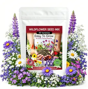 Wildflower Seed Mix 2Packs 35 Varieties 20000+Pcs wildflower seed bulk for Planting, Colorful Flowers to Attract Bees & Butterflies