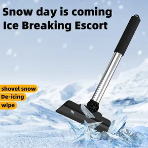 Winter Essential Car Window Ice Scraper, Vehicle Snow Removal Tool, Car Ice Scraping Shovel, Snow Remover for Cars, Auto Winter Accessories, Heavy Duty Handle Blade