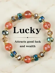 Colorful Crystal Lucky Bracelet - A beaded protective accessory, a special occasion gift, featuring blue color scheme and green aventurine, suitable for men and women, perfect for Thanksgiving and Christmas, Power Beads Bracelets, Healing Crystal Bracelet