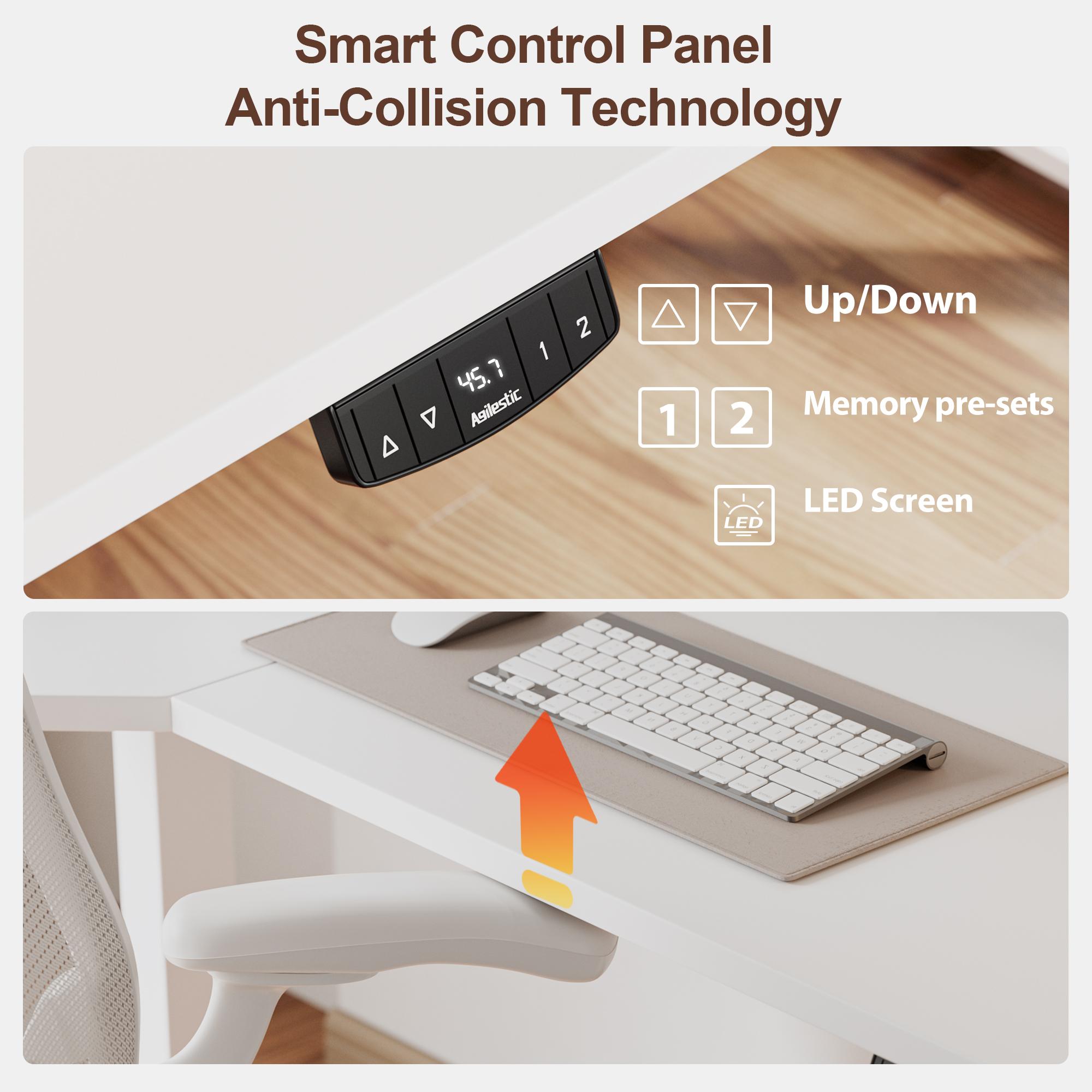 Agilestic Standing Desk with 3 Drawers, Height Adjustable Electric  Sit Stand Up Desk, Computer Workstation with Large Storage Shelf and 2 Hooks,Gaming Desks Gifts for Men and Women,Black/White/Rustic Brown