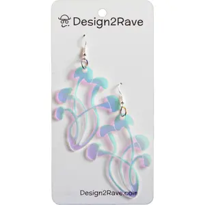 Iridescent Acrylic Mushroom Cluster Earrings
