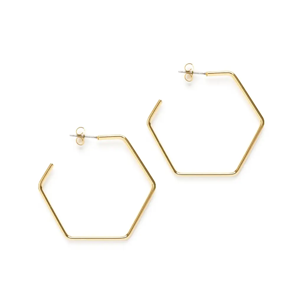 Hexagon Hoop Earrings