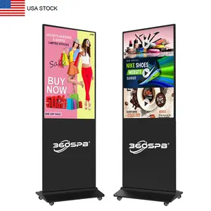 32” Indoor Digital Signage Non-touching Floor Standing Digital Kiosks Interactive Displays with WiFi HDMI/USB Input Auto AD Player, Android OS | 360SPB