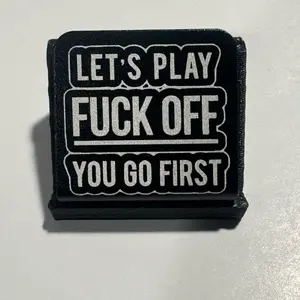 Anodized Aluminum Metal Brim Hat Clip, Lets play fu*k off