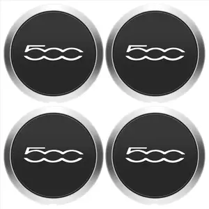 4PCS Silvery 133mm Hubcap for Fiat 500 Wheels Centre Hub Caps Set 68078419AC 68078421AC Dust Cover Wheel Hub Cap Replacement 51884863