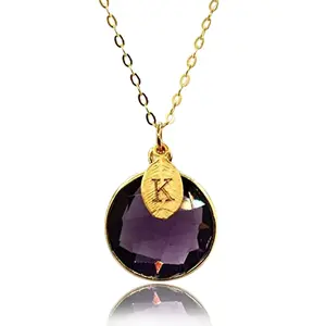 Amethyst Necklace, February Birthstone Necklace, Sterling Silver or 18K Gold Filled, Personalized Round Necklace, Bridesmaid Gift, Mom Necklace