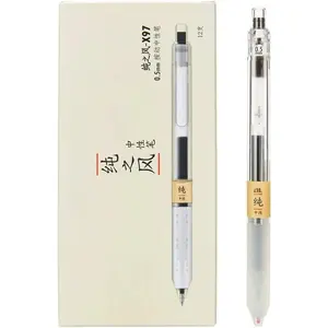 czxwyst X97 Retractable Gel Ink Pens 0.5mm Fine Point (Black Color 12-Pack)