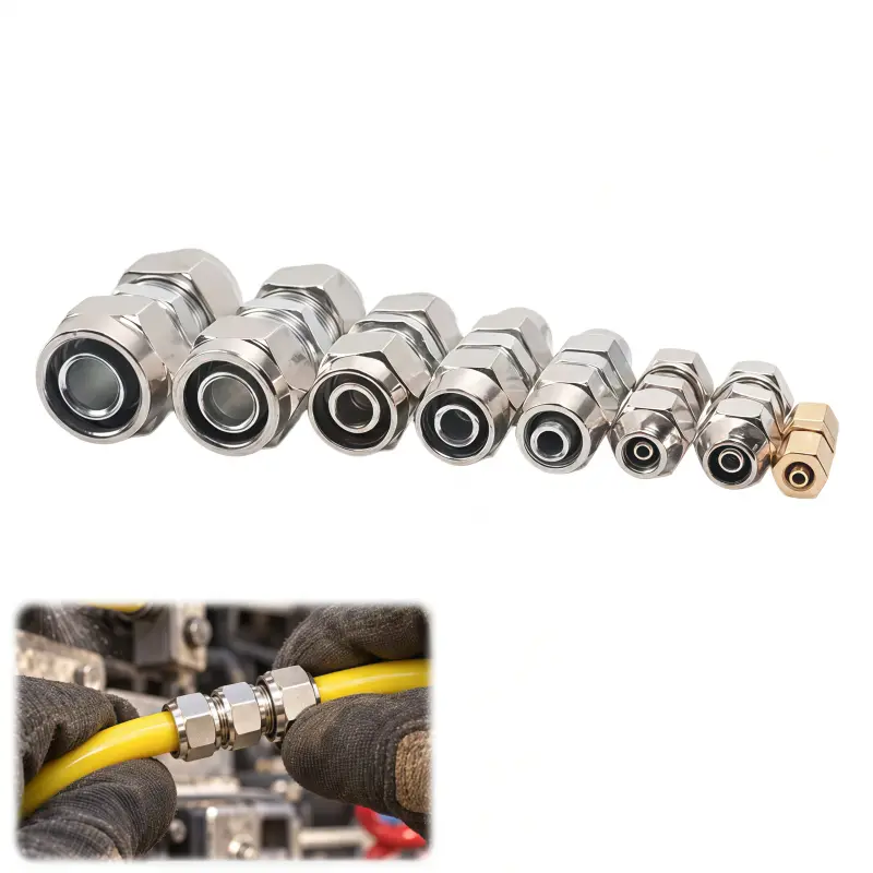 8-Piece Air Hose Connector Set for Trucks and RVs (4–16 mm), Leak-Proof Connectors; Quick-Lock Fittings; Suitable for Air Compressors and Garage Repair Hoses, as well as Quick Connectors for Semi-Truck, Train, and Industrial Air Lines