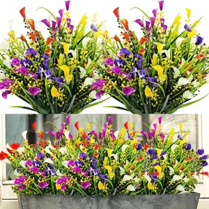 UV Resistant Artificial Calla Lily Flower, 10pcs/set Faux Flower Arrangement, Artificial Bouquet, Synthetic Decorative Floral Lifelike Artificial Flower for Home Party & Festival, Mixed Flower, Colorful Fake Flower