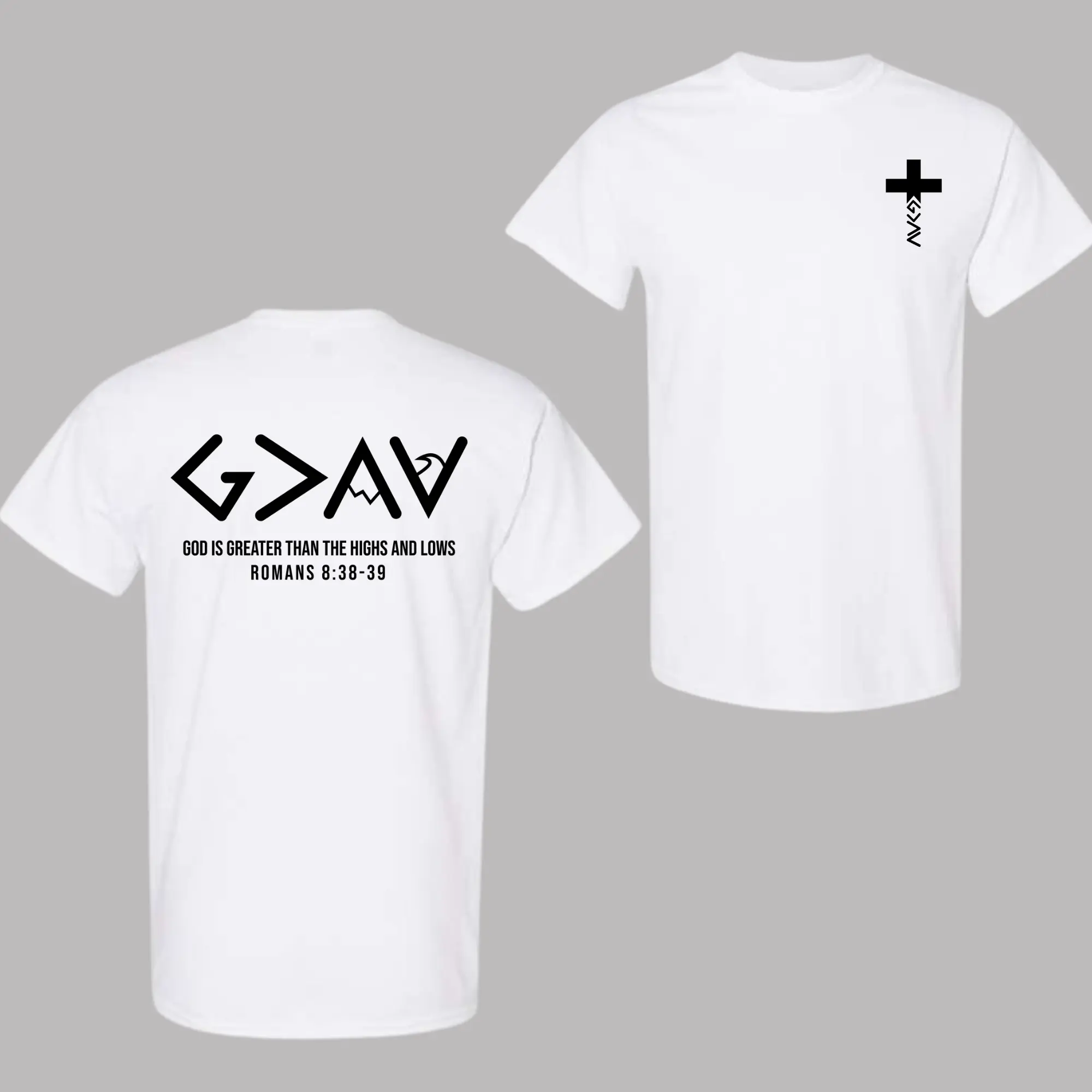 God is Greater Than the Highs and Lows T-Shirt, Christian T-Shirt, Bible Jesus Lover Gift, Faith, Jesus Shirt, Trendy Shirt