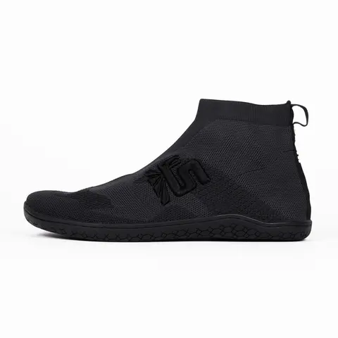 Otishi 2.0 Barefoot Training & Gym Shoes - Amaru Black, Wide Toe Box, Flat 0-Drop Reinforced Sole, Knit Upper, Slip-On, Machine Washable Athletic Footwear