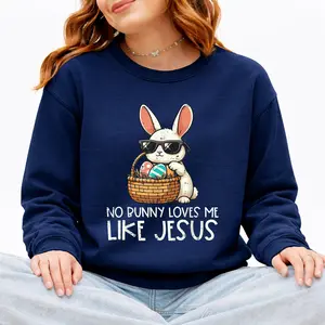 No Bunny Loves Me Like Jesus Easter Christian Sweatshirt, Faith Graphic Shirt